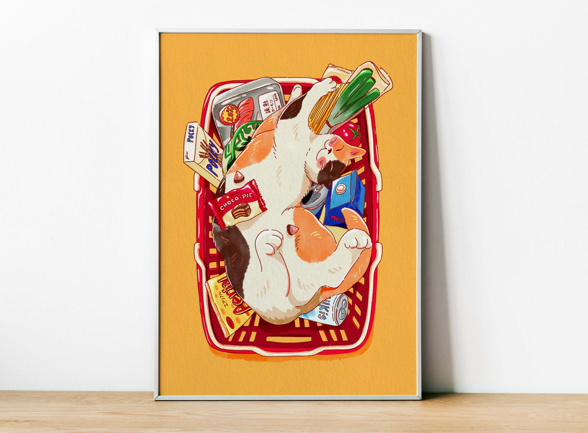 Grocery Cat Fine Art Print