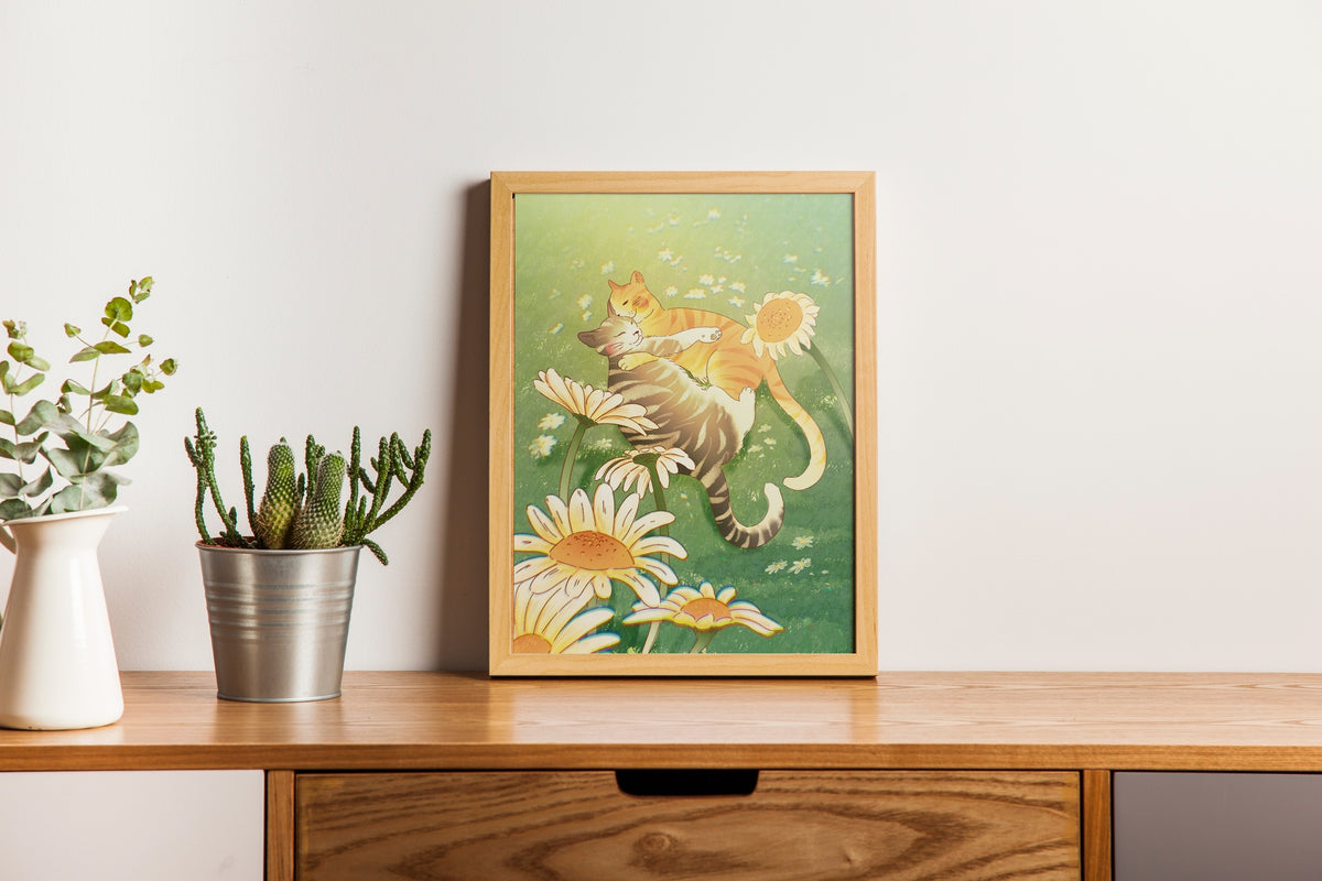 Couple Cats Art Print