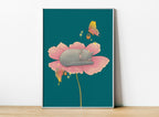 Sleeping Cat Flower Art Print