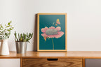 Sleeping Cat Flower Art Print
