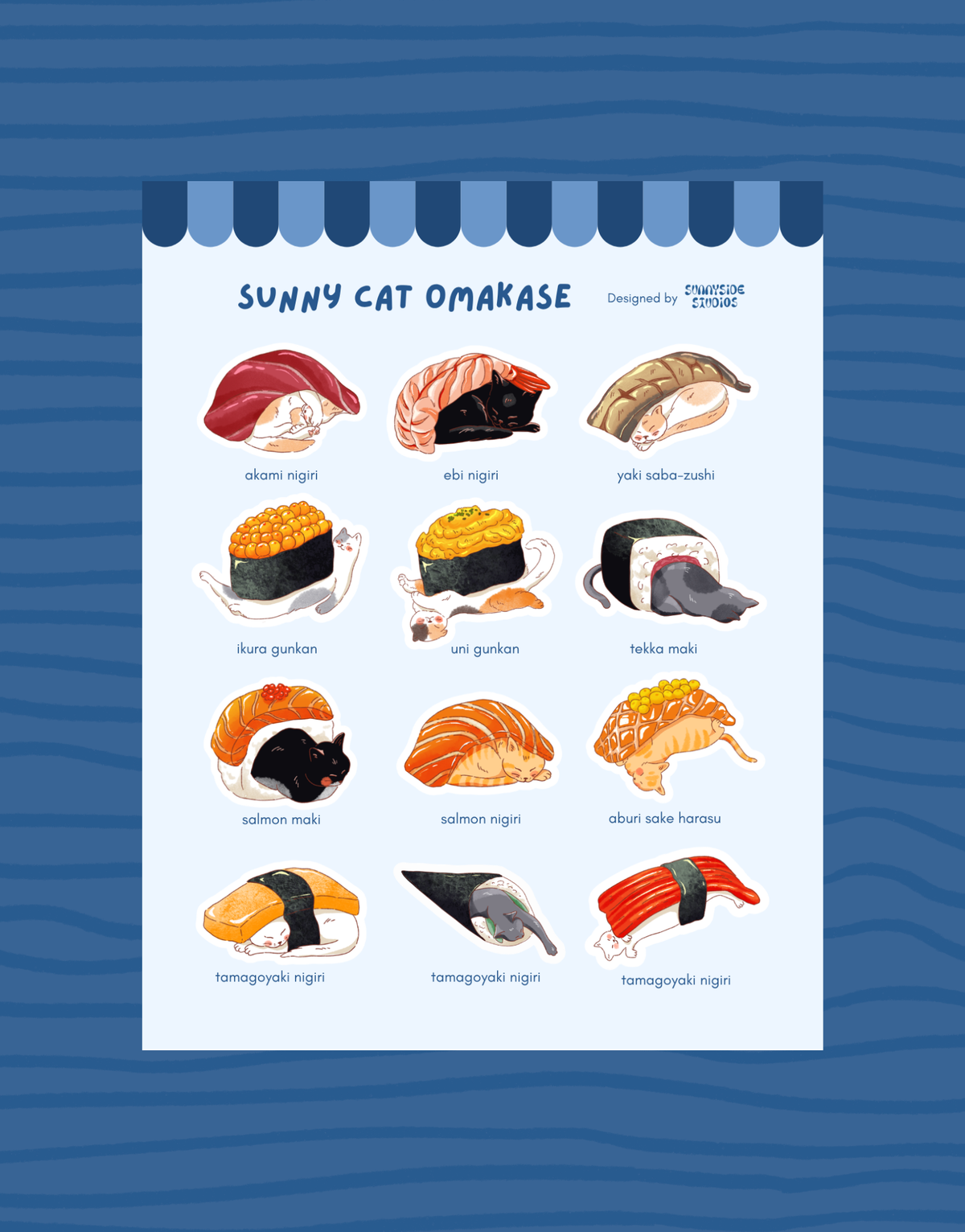 Omakase Cats Sticker Sheet