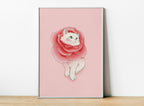 Rose Cat Art Print