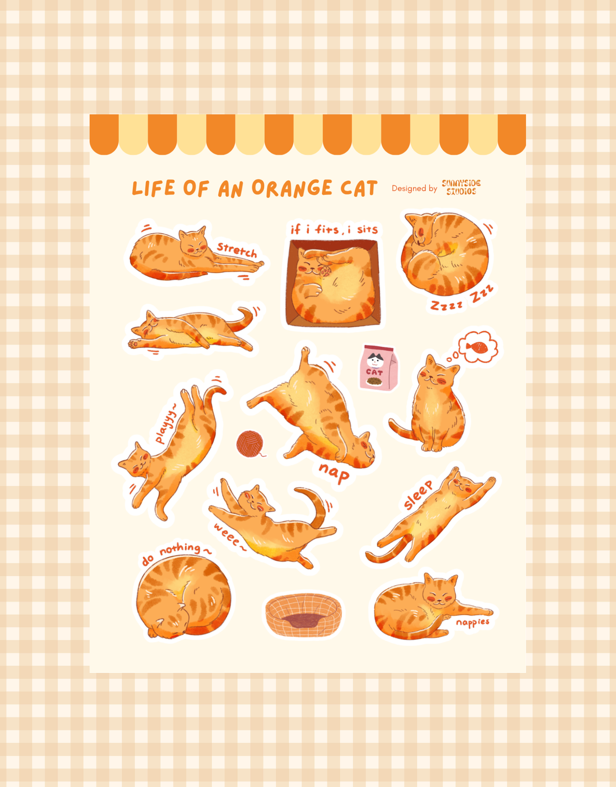 Orange Cat Sticker Sheet