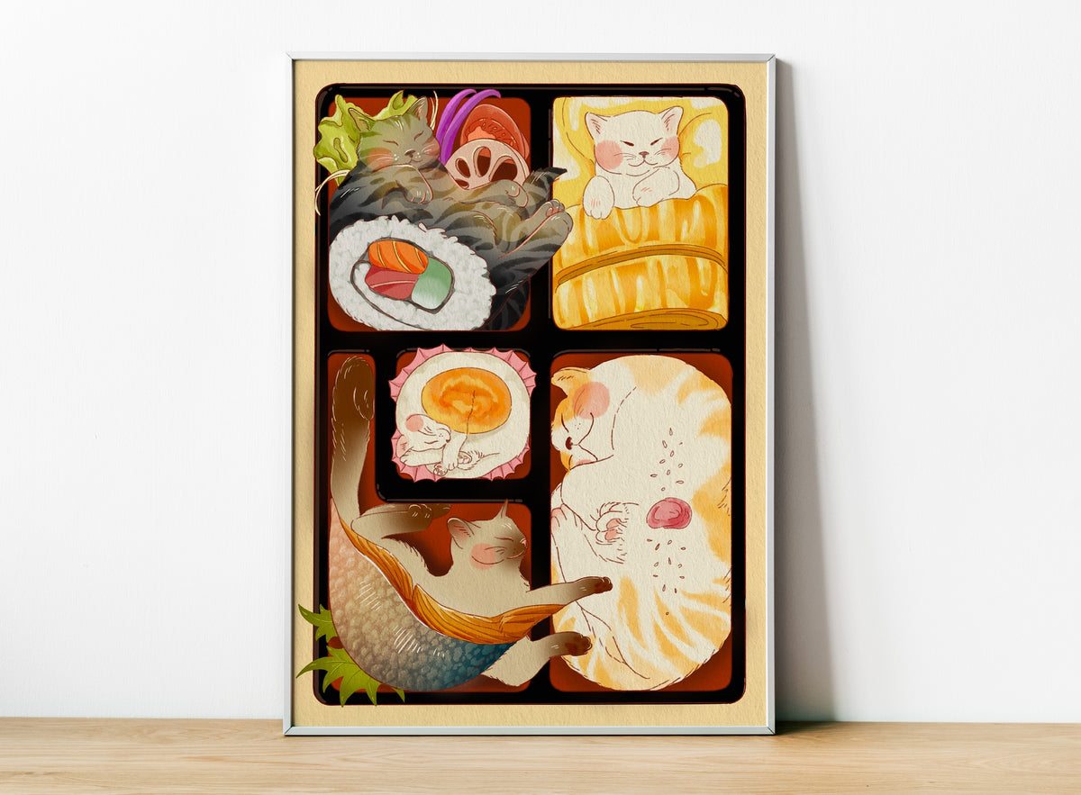 Bento Cats Art Print