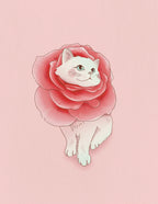 Rose Cat Art Print