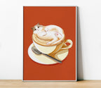 Catppuccino Cat Art Print