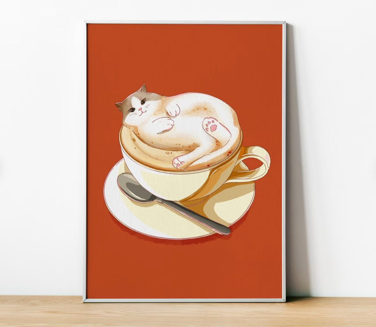 Catppuccino Cat Art Print