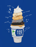 Hokkaido Ice Cream Cat Art Print