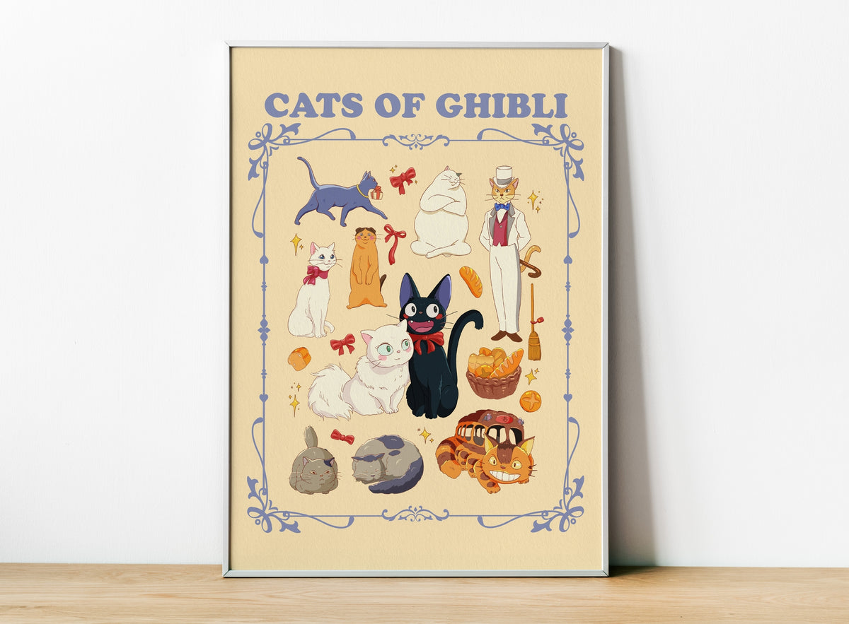 Cats of Ghibli Art Print