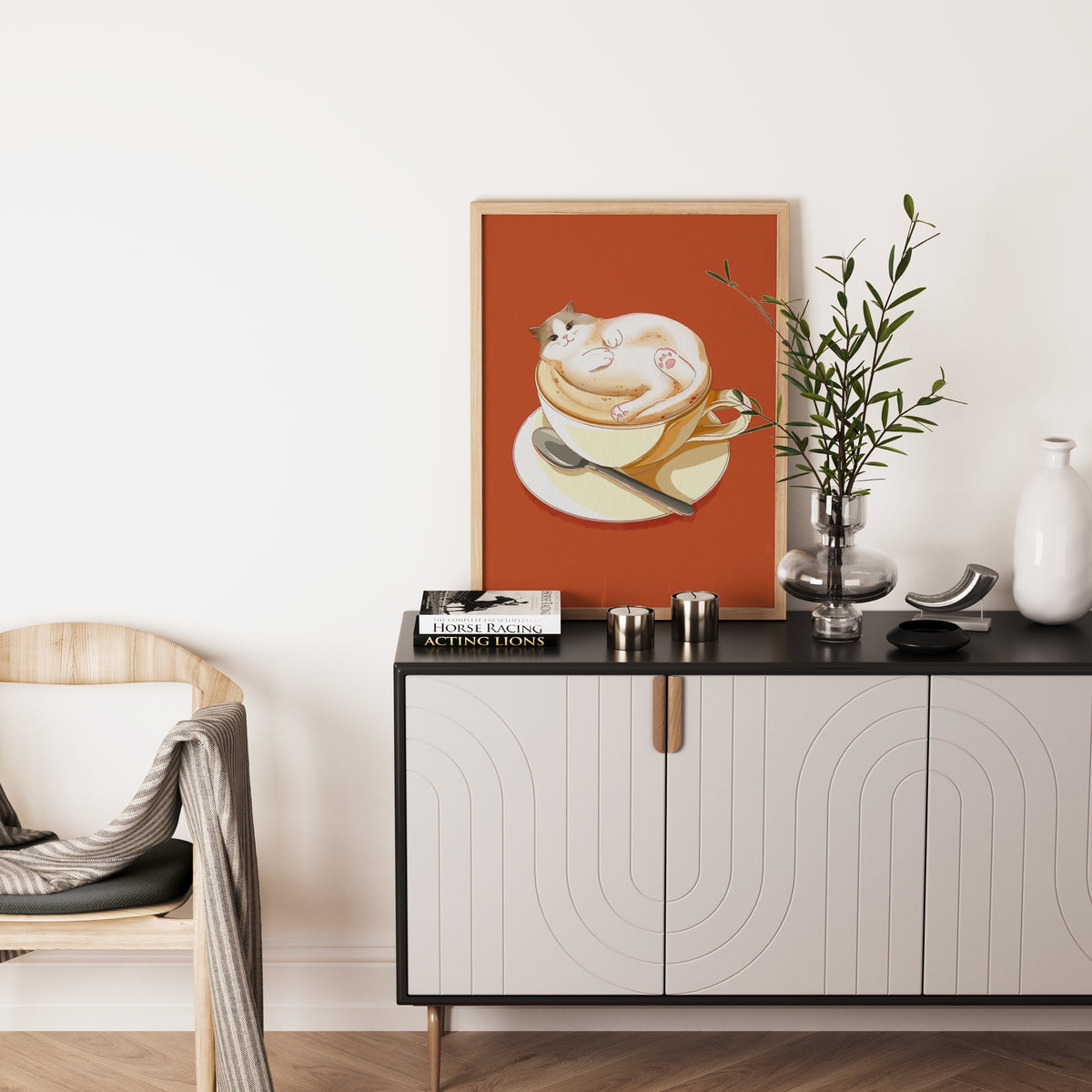 Catppuccino Cat Art Print