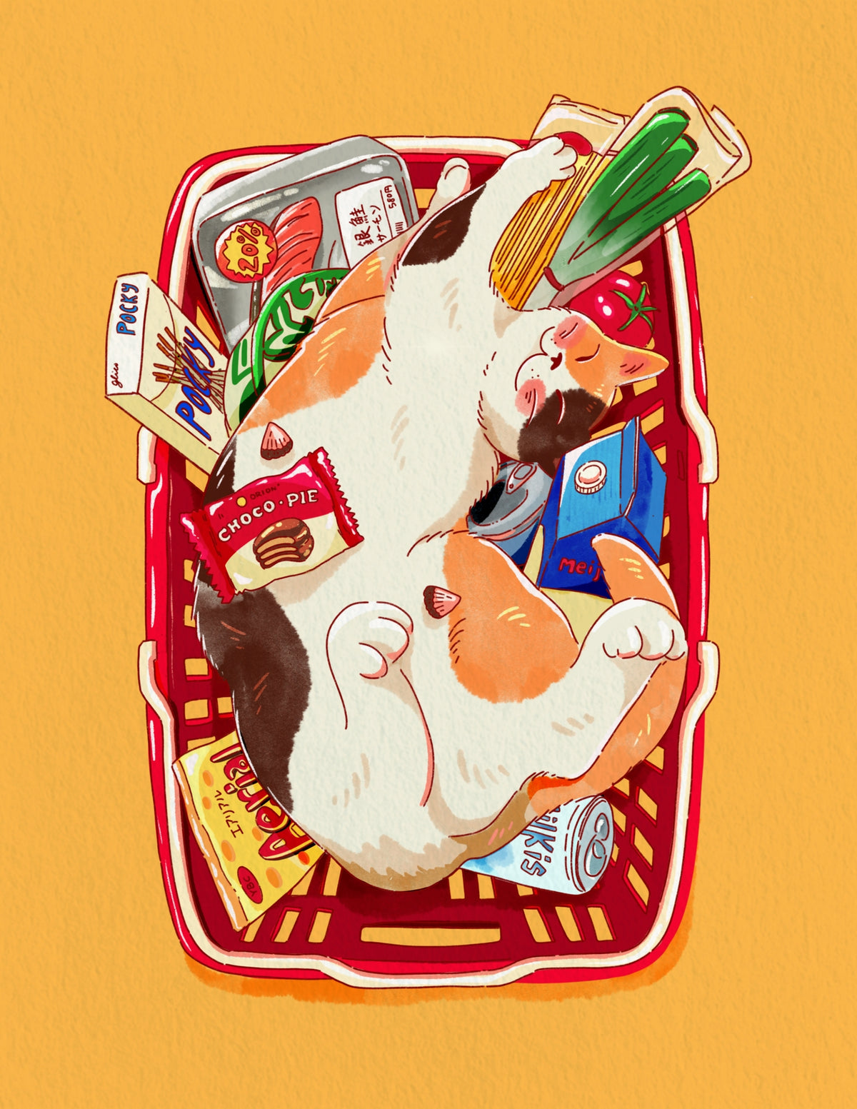 Grocery Cat Fine Art Print