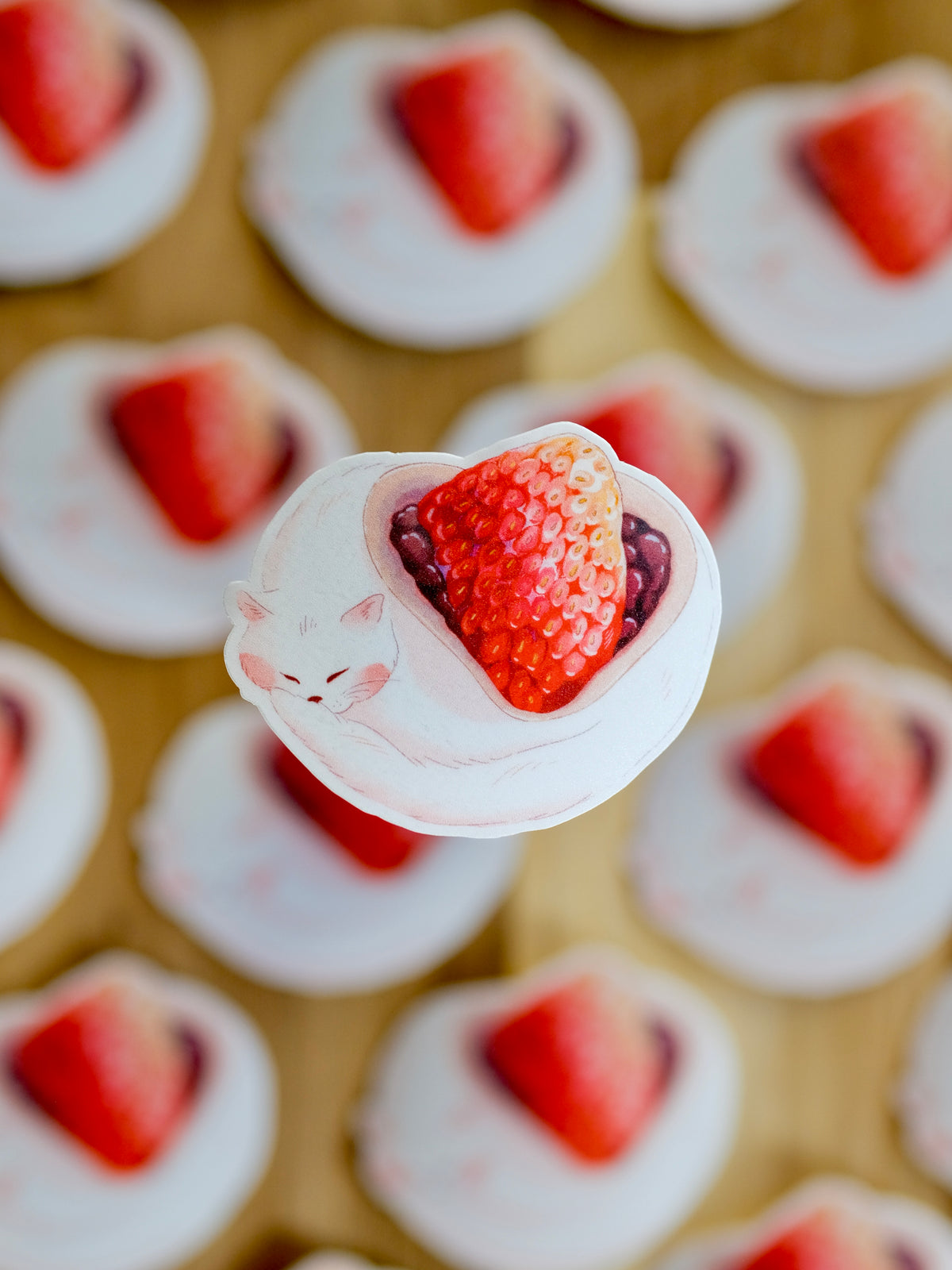 Strawberry Mochi Cat Sticker
