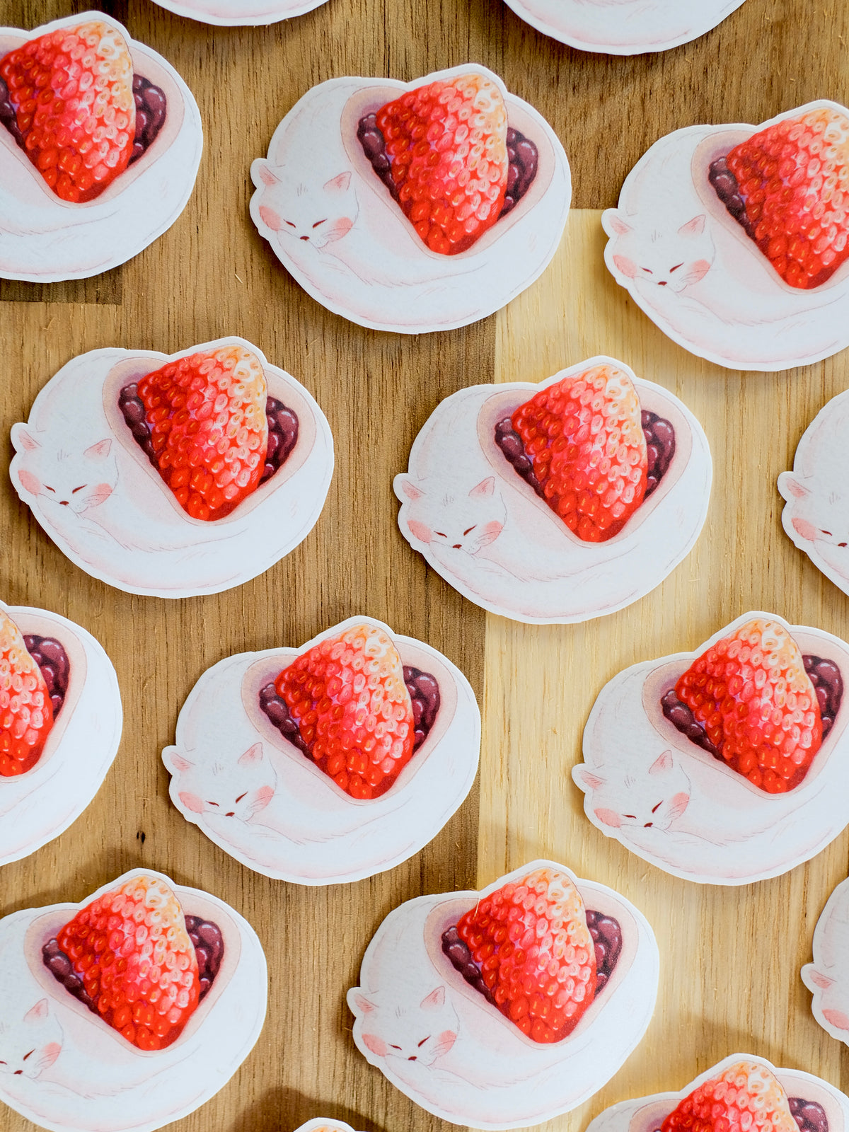 Strawberry Mochi Cat Sticker