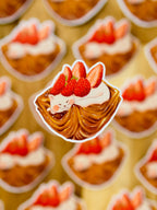 Strawberry Danish Cat Sticker