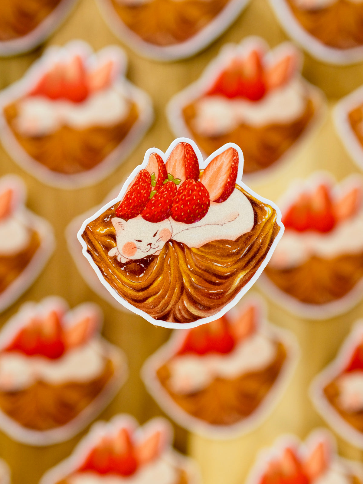 Strawberry Danish Cat Sticker