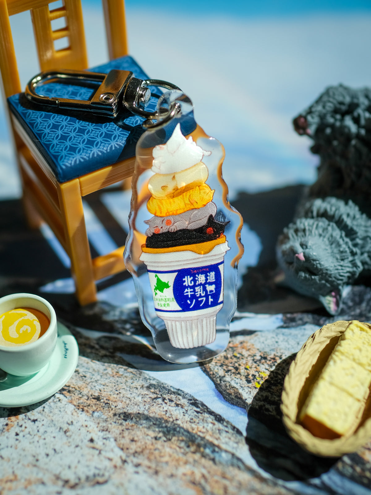 Hokkaido Ice Cream Cat Keychain