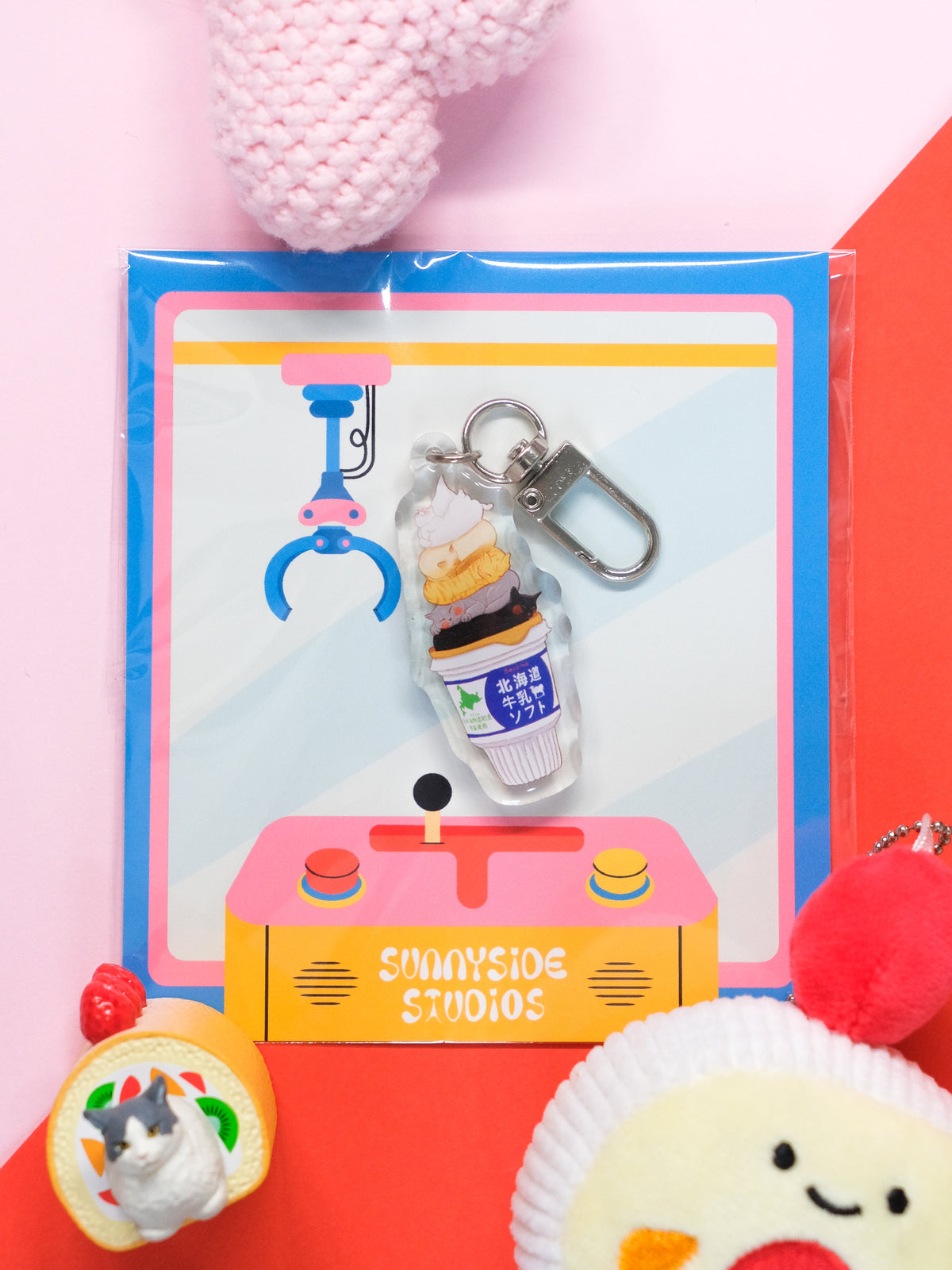 Hokkaido Ice Cream Cat Keychain