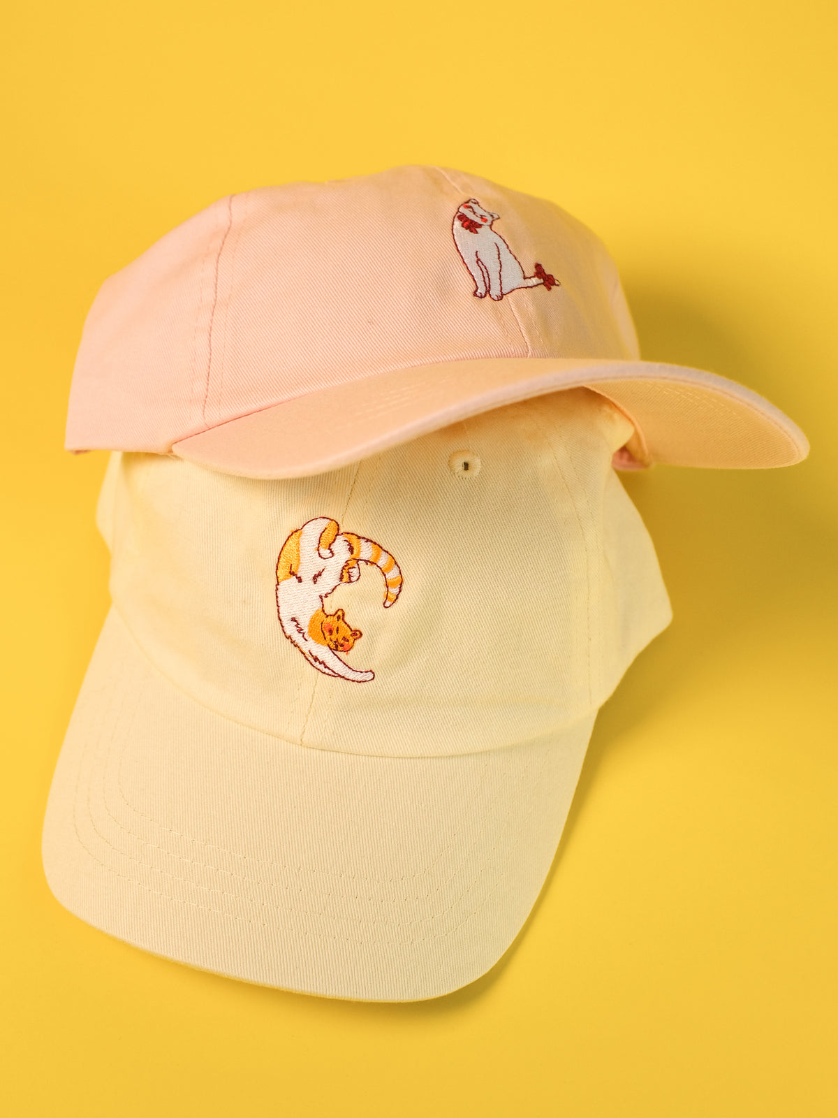 Mindful & Demure Cat | Pastel Pink Hat