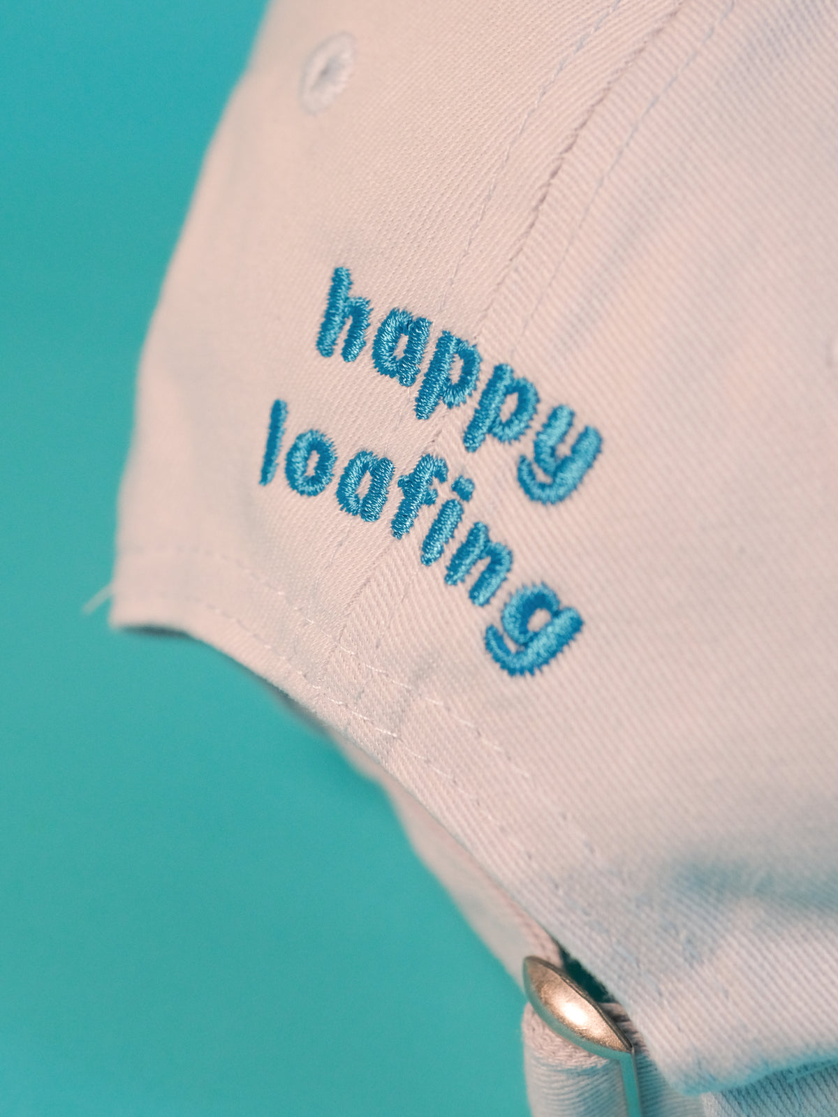 Happy Loafing Cat | Pastel Blue Hat