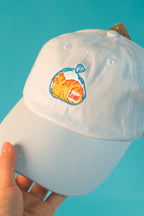 Happy Loafing Cat | Pastel Blue Hat