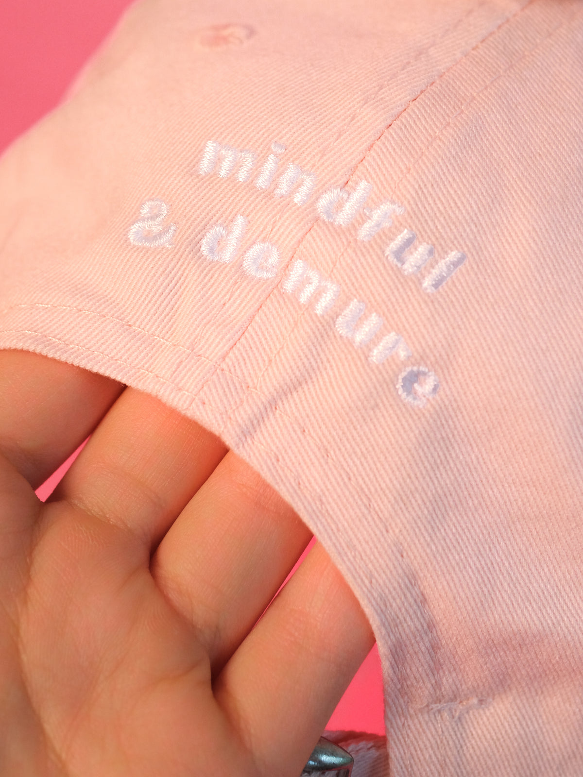 Mindful & Demure Cat | Pastel Pink Hat