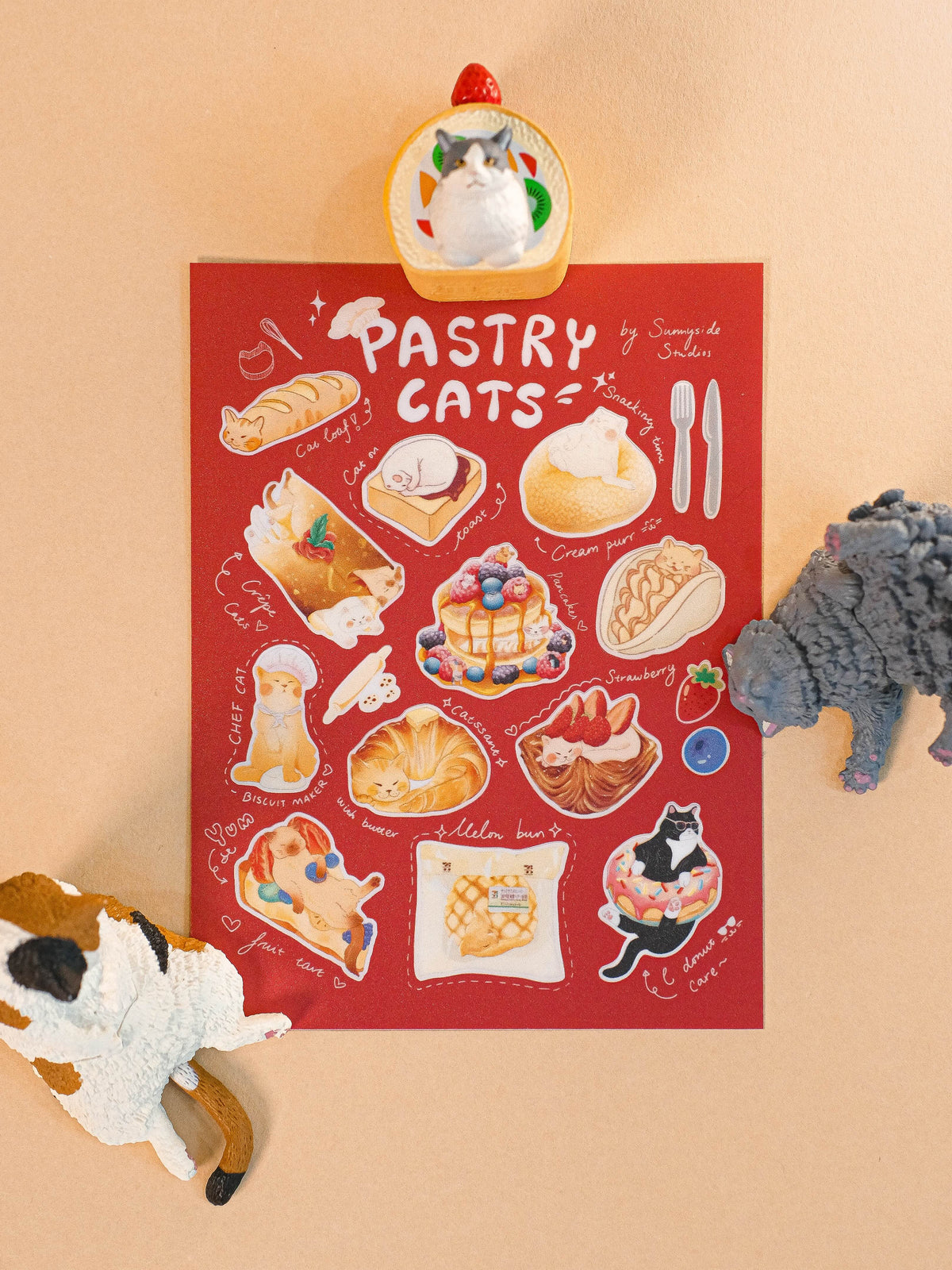 Pastry Cats Sticker Sheet