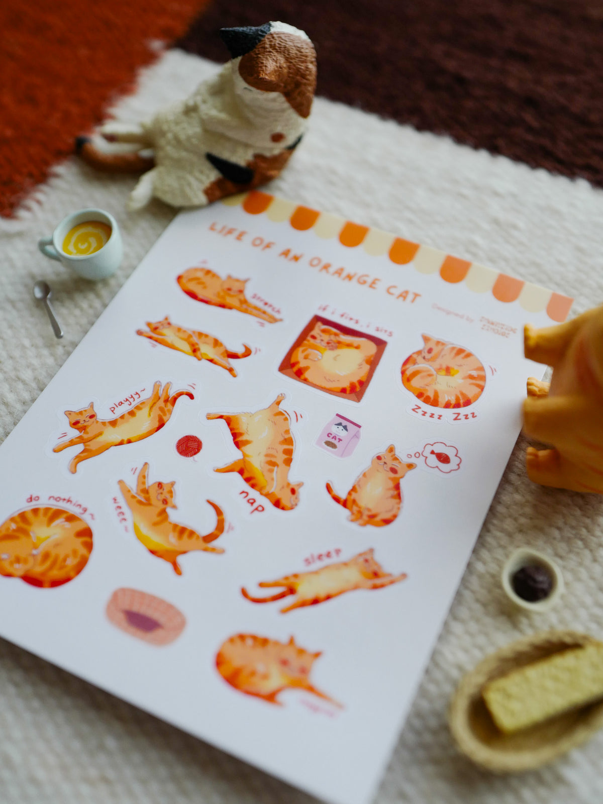 Orange Cat Sticker Sheet