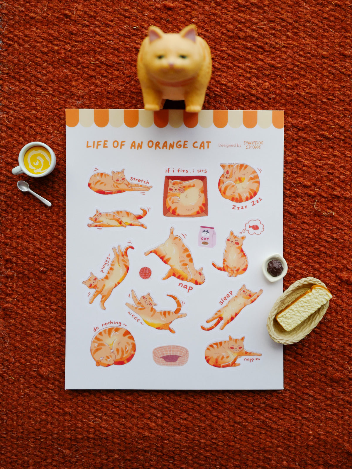 Orange Cat Sticker Sheet