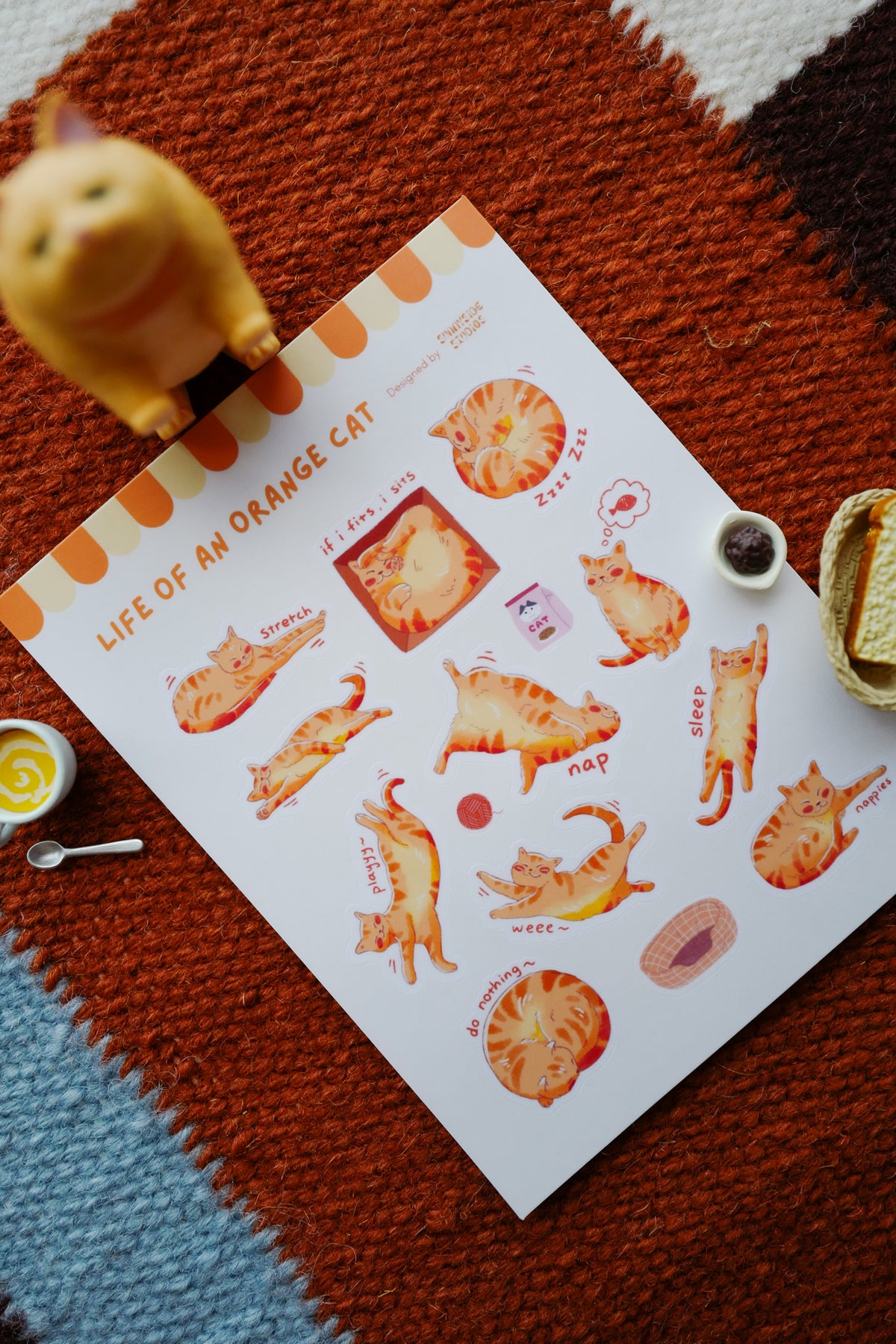 Orange Cat Sticker Sheet
