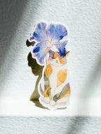 Cat with Iris Umbrella Sticker