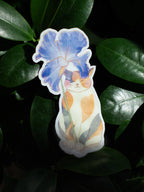 Cat with Iris Umbrella Sticker