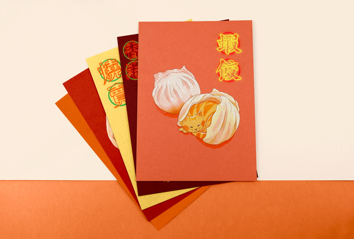 Dim Sum Cats Postcards