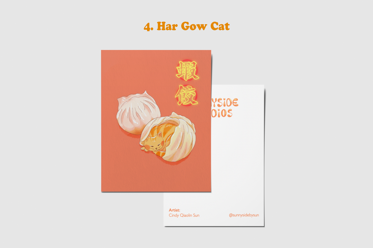 Dim Sum Cats Postcards
