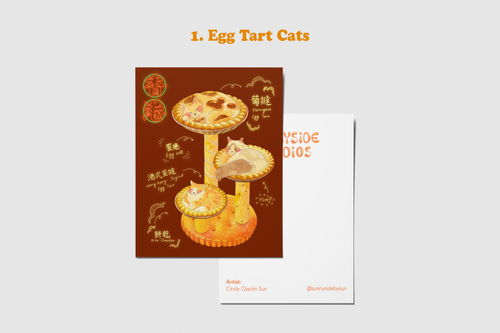 Dim Sum Cats Postcards