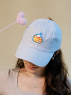 Happy Loafing Cat | Pastel Blue Hat