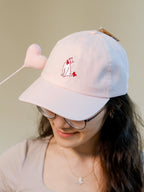 Mindful & Demure Cat | Pastel Pink Hat