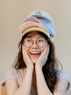 Happy Loafing Cat | Pastel Blue Hat