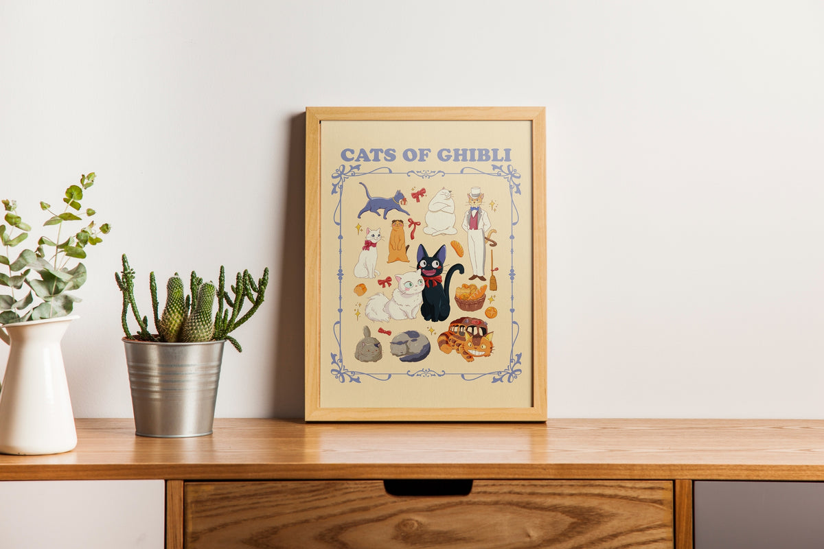 Cats of Ghibli Art Print