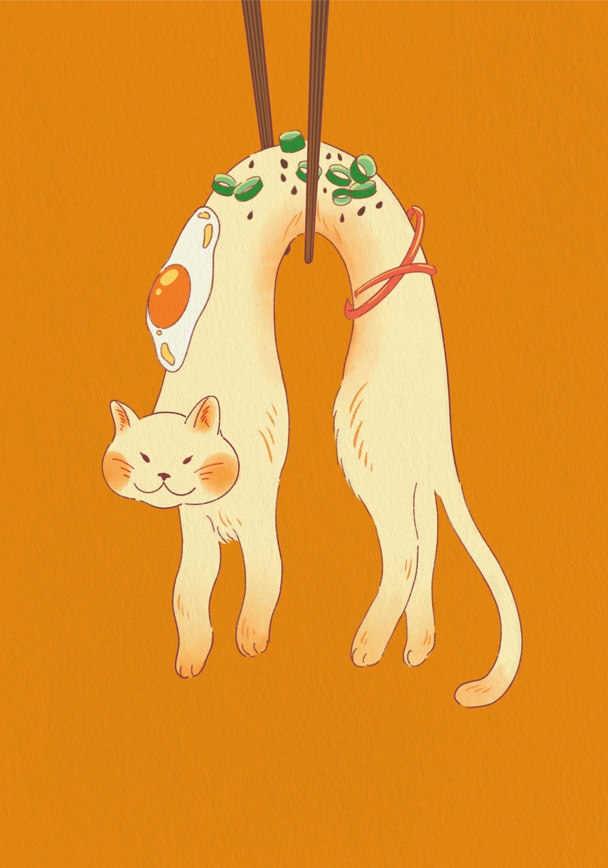 Noodle Cat Art Print
