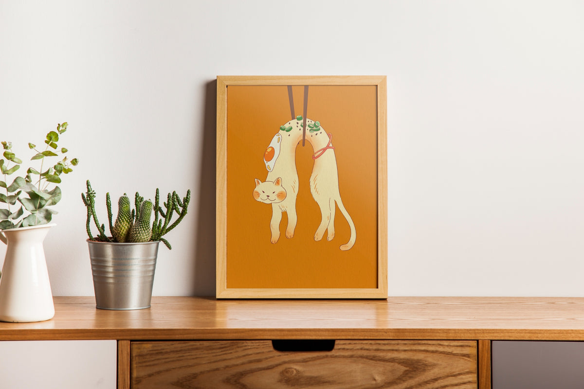 Noodle Cat Art Print