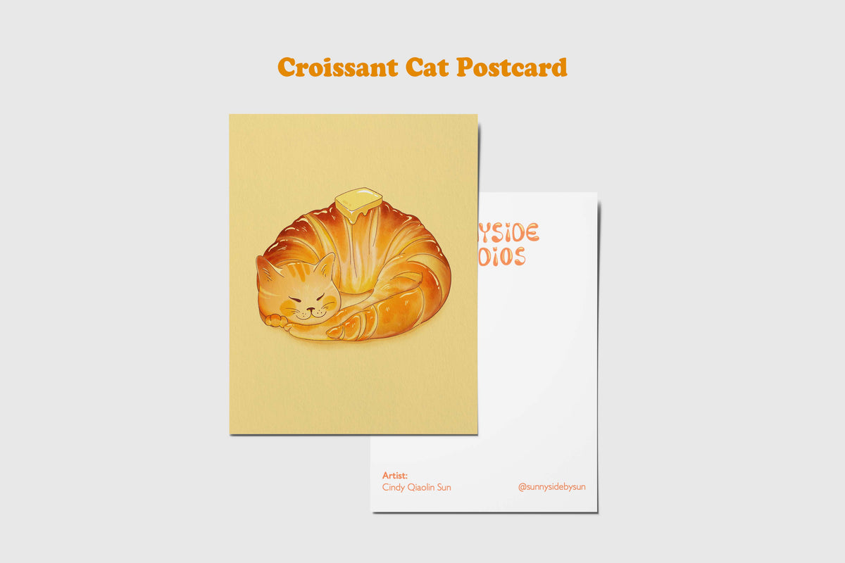 Croissant Cat Postcard