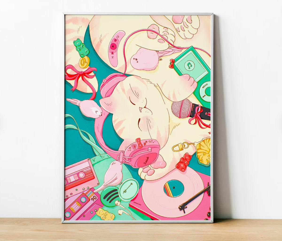 Music Cat Art Print