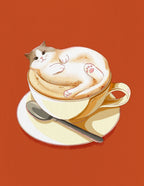 Catppuccino Cat Art Print