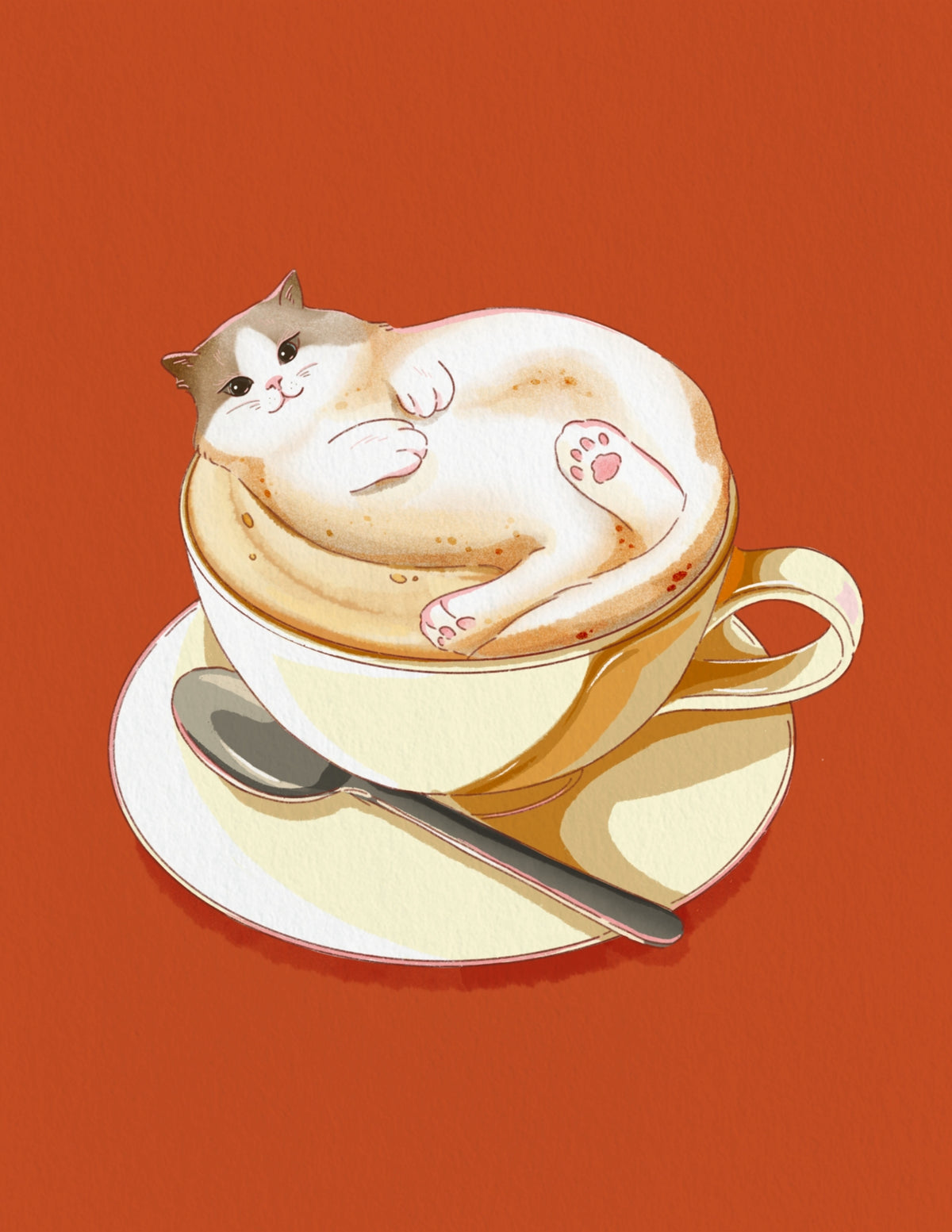 Catppuccino Cat Art Print