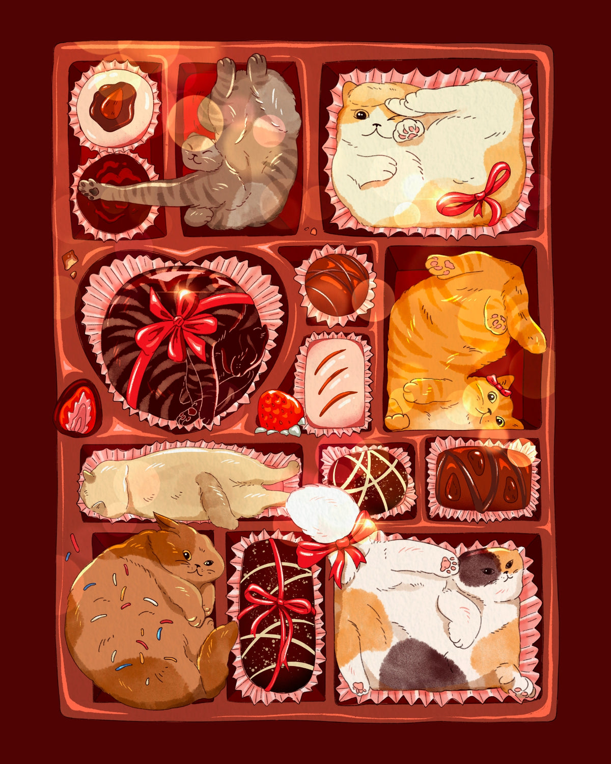 Chocolate Cat Art Print